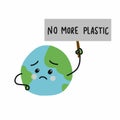 No more plastic sad earth cartoon illustration