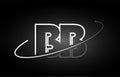BB B B letter alphabet logo black white icon design