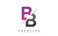 BB B B Letter Logo with Colorblock Design and Creative Cut