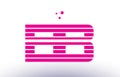 bb b b pink purple line stripe alphabet letter logo vector temp