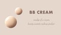 BB cream, CC cream, makeup foundation tone drops isolated 3d realistic vector illustration. Skincare beauty product