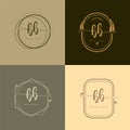 BB Initial handwriting logo vector sets. Hand lettering Initials logo branding, Feminine and luxury logo design