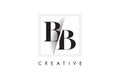 BB Serif Letter Logo Design with Creative Intersected Cut