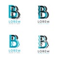 The BB Logo Set of abstract modern graphic design.Blue and gray with slashes and dots.This logo is perfect for companies, business Royalty Free Stock Photo