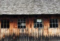 Historic NYS Bement-Billings outdoor barn with cedar shake roof Royalty Free Stock Photo