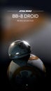 Star Wars BB-8 Droid. 3D illustration poster.