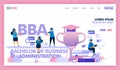 BBA or bachelor of business administration is a university program for business and economics, people learn Royalty Free Stock Photo