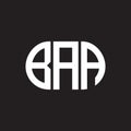 BBA letter logo design on black background. BBA