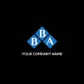 BBA letter logo design on BLACK background. BBA creative initials letter logo concept. BBA letter design