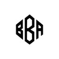 BBA letter logo design with polygon shape. BBA polygon and cube shape logo design. BBA hexagon vector logo template white and Royalty Free Stock Photo