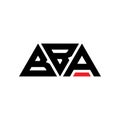 BBA triangle letter logo design with triangle shape. BBA triangle logo design monogram. BBA triangle vector logo template with red Royalty Free Stock Photo