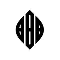 BBB circle letter logo design with circle and ellipse shape. BBB ellipse letters with typographic style. The three initials form a Royalty Free Stock Photo