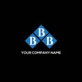 BBB letter logo design on BLACK background. BBB creative initials letter logo concept. BBB letter design Royalty Free Stock Photo