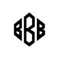 BBB letter logo design with polygon shape. BBB polygon and cube shape logo design. BBB hexagon vector logo template white and Royalty Free Stock Photo
