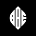BBE circle letter logo design with circle and ellipse shape. BBE ellipse letters with typographic style. The three initials form a Royalty Free Stock Photo