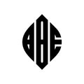 BBE circle letter logo design with circle and ellipse shape. BBE ellipse letters with typographic style. The three initials form a Royalty Free Stock Photo