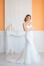 Bbeautiful bride wearing white gown