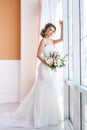 Bbeautiful bride wearing white gown