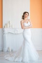 Bbeautiful bride wearing white gown