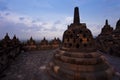 Bell stupas at Borobudur temple in Indonesia