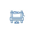 Bbg cooking line icon concept. Bbg cooking flat vector symbol, sign, outline illustration.