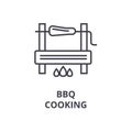 Bbg cooking line icon, outline sign, linear symbol, vector, flat illustration