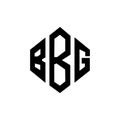 BBG letter logo design with polygon shape. BBG polygon and cube shape logo design. BBG hexagon vector logo template white and Royalty Free Stock Photo