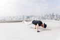 Bboy doing some stunts. Street artist breakdancing outdoors Royalty Free Stock Photo