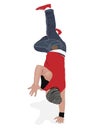 Bboy shows freeze