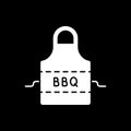 BBQ apron dark mode glyph icon