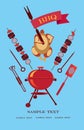 Bbq background blue