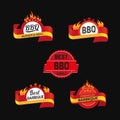 BBQ badge icons set