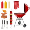 Bbq barbecue elements set