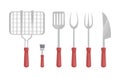 BBQ Barbecue Flatware Icons Vector Illustration