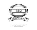 BBQ, barbecue, grill logo or icons. Labels for the menu of restaurant or cafe. Vector illustration Royalty Free Stock Photo