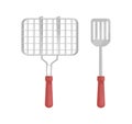 BBQ Barbecue Grill and Spatula Vector Illustration