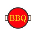 Bbq, barbecue logo and icon. Round isolated vector clipart and illustration. Royalty Free Stock Photo