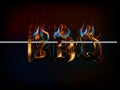 BBQ Barbecue Menu, 3d text with fire, flavors of grill