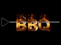 BBQ Barbecue Party invitation, fire flame smoking effect