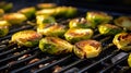 BBQ Brussels Sprouts Grainy Mustard, Crispy roasted brussel sprouts honey dressing. generative ai
