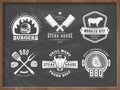 BBQ, burger, grill badges. Royalty Free Stock Photo