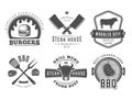 BBQ, burger, grill badges. Royalty Free Stock Photo