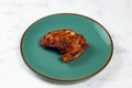 bbq chicken breast piece served in a dish isolated on background side view