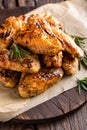 BBQ chicken wings, spicy grilled meat Royalty Free Stock Photo