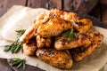 BBQ chicken wings, spicy grilled meat Royalty Free Stock Photo