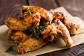 BBQ chicken wings, spicy grilled meat Royalty Free Stock Photo