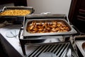 BBQ Chicken wings with spicy sauce on a tray Royalty Free Stock Photo