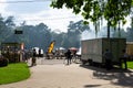 Russia, Moscow, 26-28th July 2019, BBQ festival in Moscow, Sokolniki park. People enjoying festival, meeting friends, waiting and