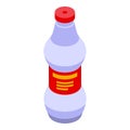 Bbq fire bottle icon isometric vector. Fish picnic