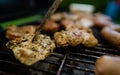 BBQ food party, summer grilling in the afternoon of weekend Royalty Free Stock Photo